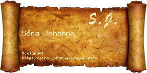 Séra Johanna névjegykártya