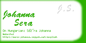 johanna sera business card